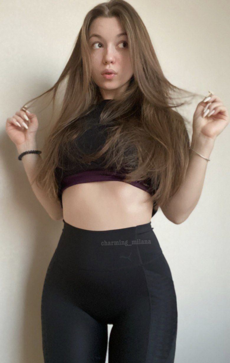Brunette girl with small natural tits